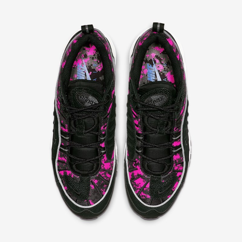 Nike Air Max 98 Premium Camo Sneakers Dame Sort | JI7121-851