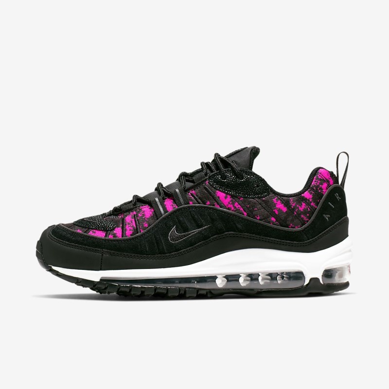Nike Air Max 98 Premium Camo Sneakers Dame Sort | JI7121-851