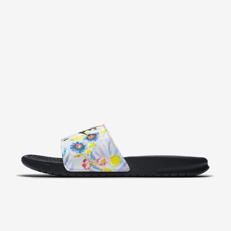 Nike Benassi JDI Floral Badesandaler Dame Sort | RQ1826-499