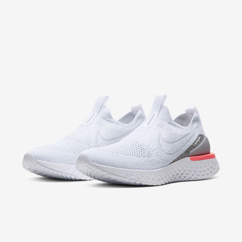 Nike Epic Phantom React Flyknit Icon Clash Løbesko Dame Hvide | NJ3194-837