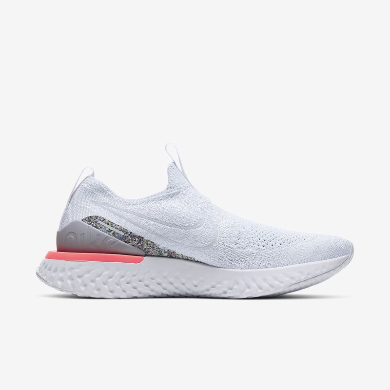 Nike Epic Phantom React Flyknit Icon Clash Løbesko Dame Hvide | NJ3194-837
