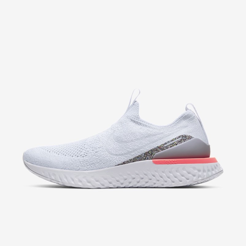 Nike Epic Phantom React Flyknit Icon Clash Løbesko Dame Hvide | NJ3194-837