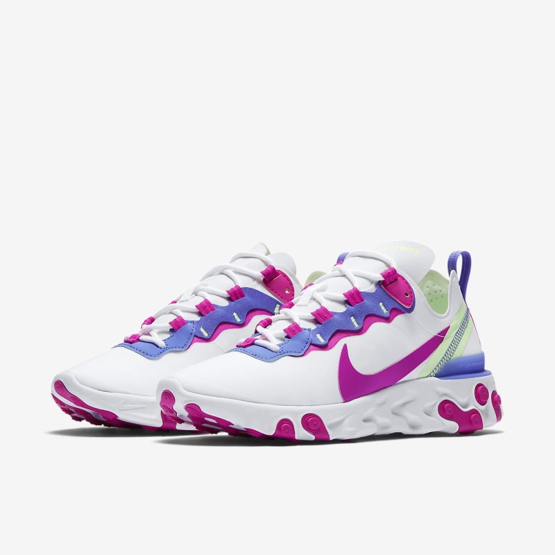 Nike React Element 55 Sneakers Dame Hvide | QE0376-473