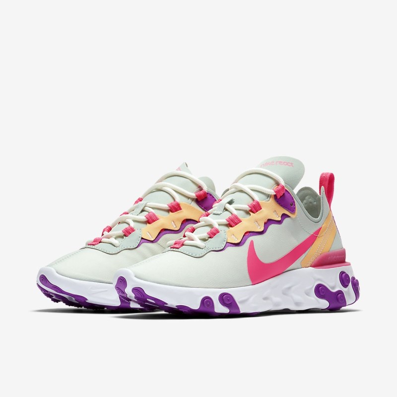 Nike React Element 55 Sneakers Dame LyseGrøn | QJ6730-810