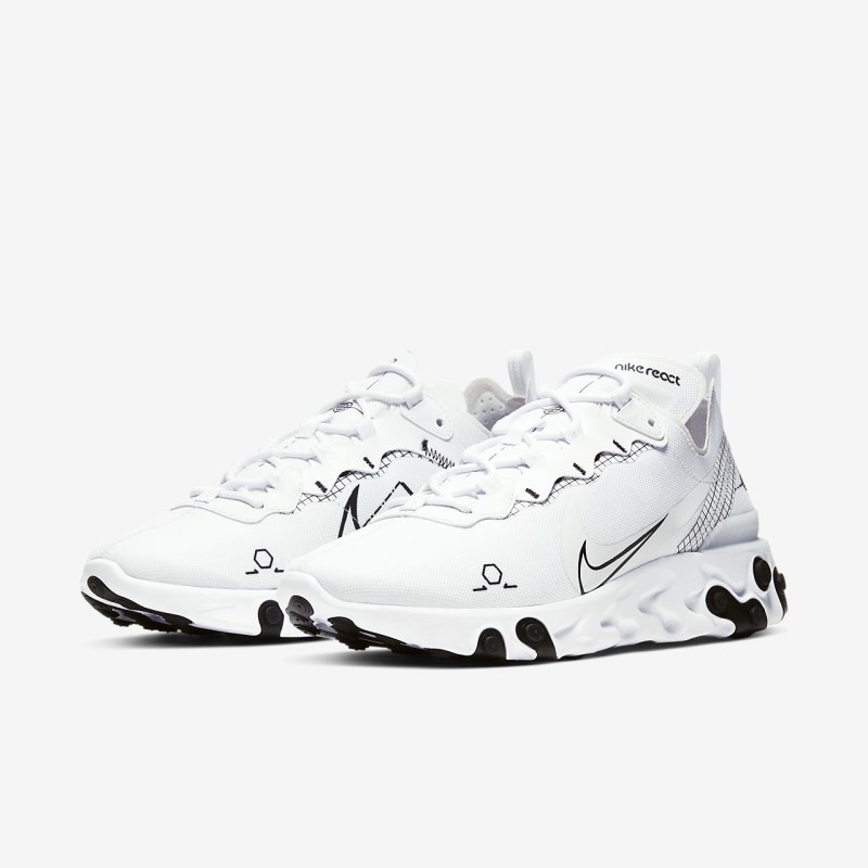Nike React Element 55 Sneakers Herre Hvide | QQ9511-305