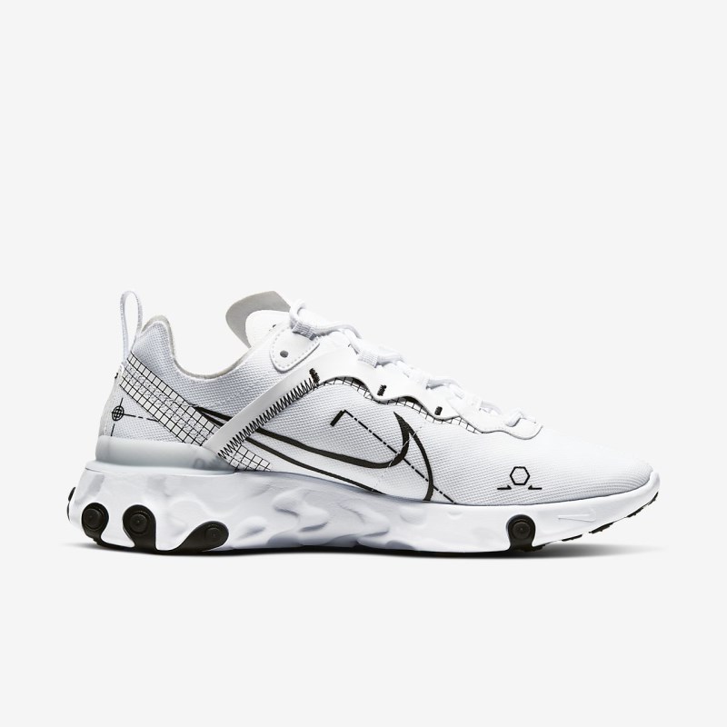 Nike React Element 55 Sneakers Herre Hvide | QQ9511-305