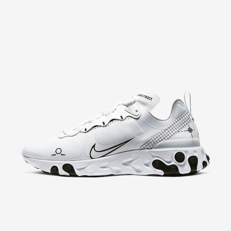 Nike React Element 55 Sneakers Herre Hvide | QQ9511-305