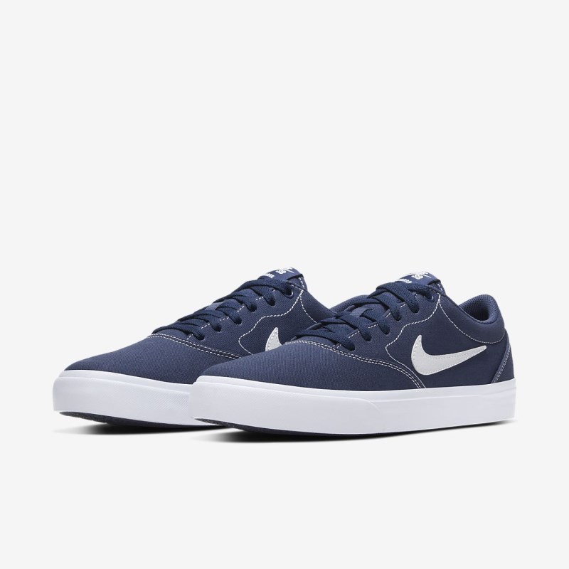 Nike SB Charge Lærred Skate Sko Dame MørkeBlå | RS3131-097