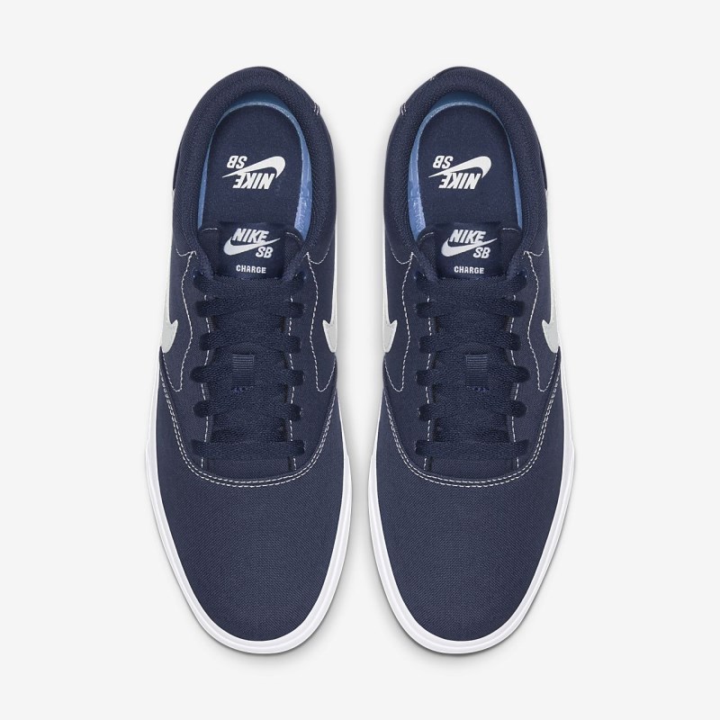 Nike SB Charge Lærred Skate Sko Dame MørkeBlå | RS3131-097