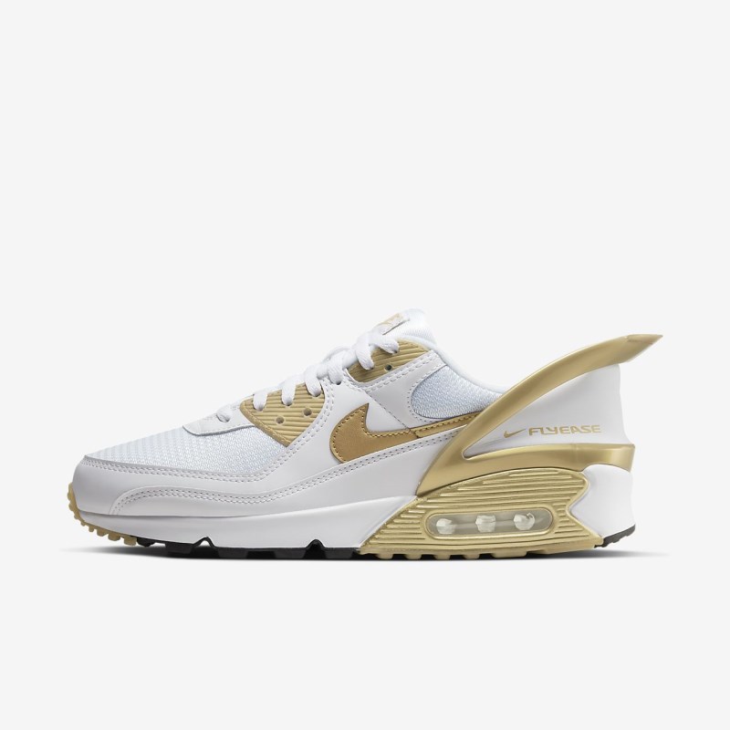 Nike Air Max 90 FlyEase Sneakers Dame Hvide | MZ8981-550
